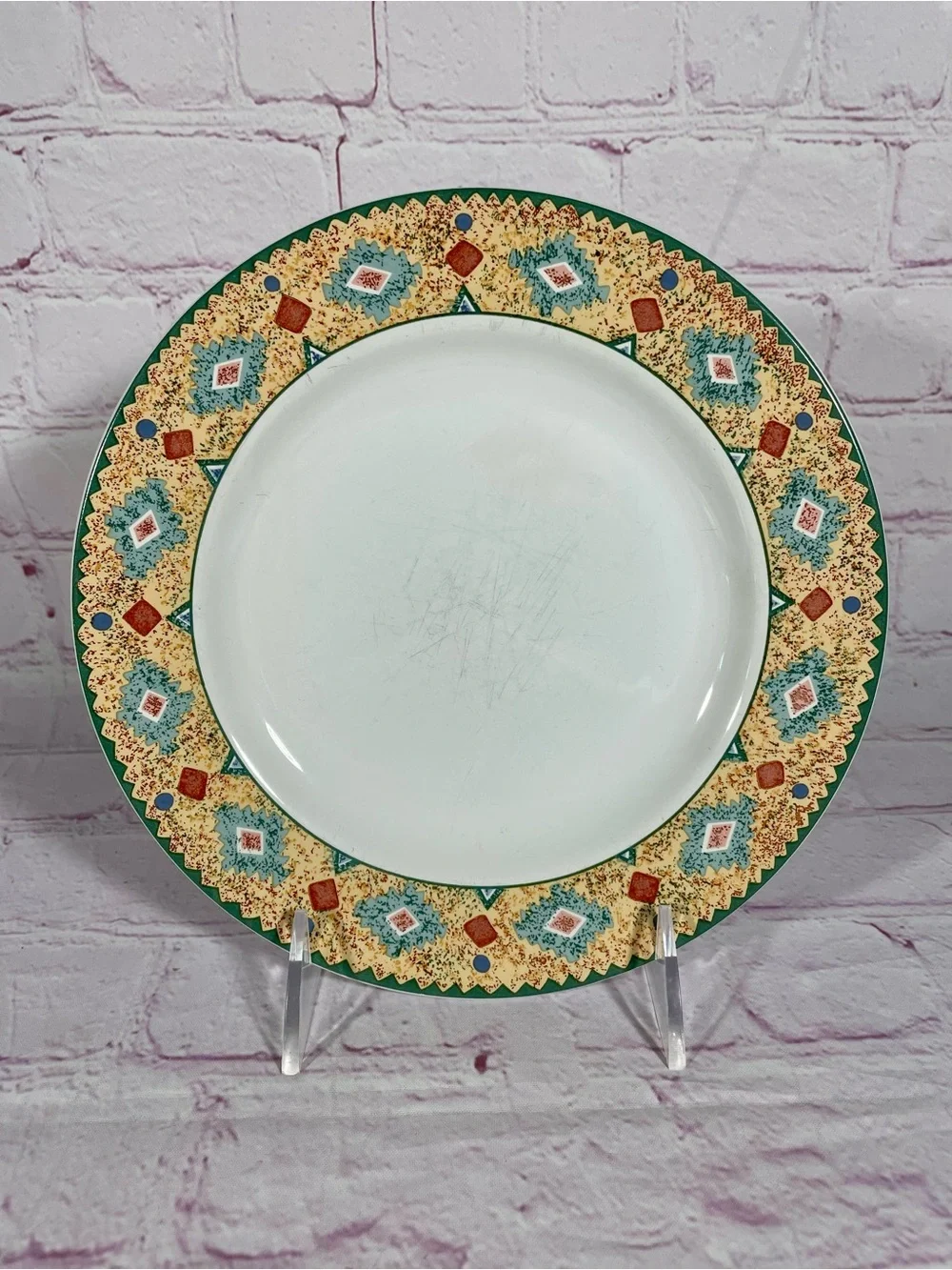 Vintage Sakura Moccasin Sue Zipkin Southwestern Stoneware Salad Plate Set of 2